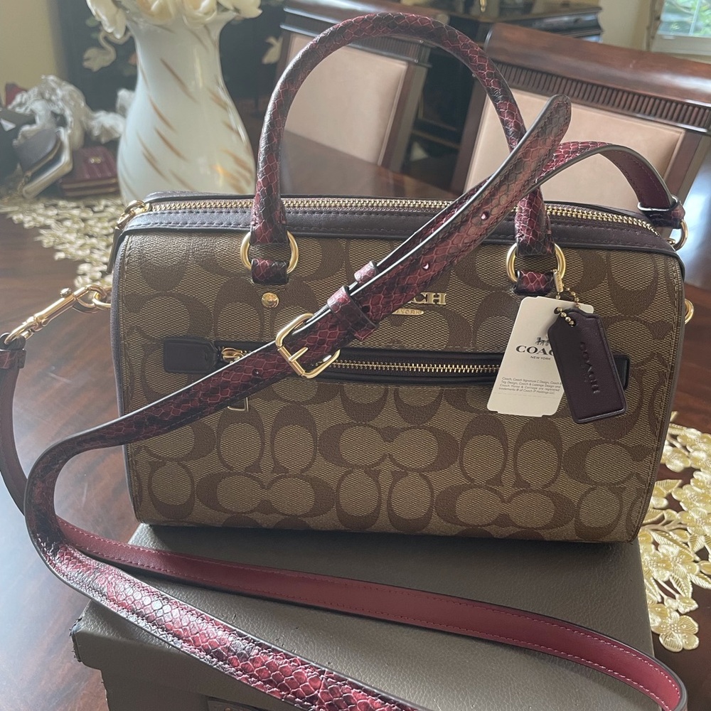 Coach Signature Snakeskin Mix Rowan